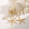 Stainless Steel 18K Gold Electroplating Starfish Ocean Style Women's Earrings Necklace