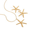 Stainless Steel 18K Gold Electroplating Starfish Ocean Style Women's Earrings Necklace