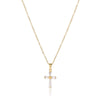 Stainless Steel 18K Gold Geometric Cross Pendant Inlaid With White Zircon Electroplated Women's Clavicle Necklace