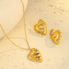 Stainless Steel 18K Gold Geometric Love Design Electroplated Diamond Necklace Fashion Women's Jewelry