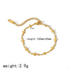 Stainless Steel 18K Gold Handmade Jewelry Accessories Bracelet Chain With Heart And Star Pattern Electroplated