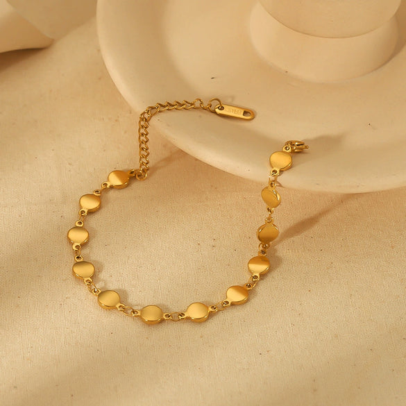 Stainless Steel 18K Gold Handmade Jewelry Accessories Bracelet Chain With Heart And Star Pattern Electroplated