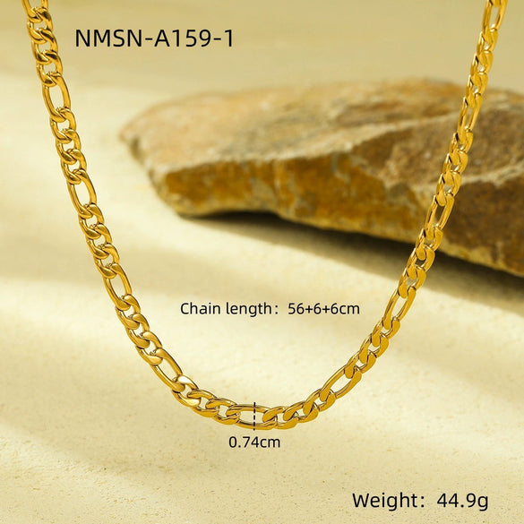 Stainless Steel 18K Gold Plated Chain Necklace Fashion Style