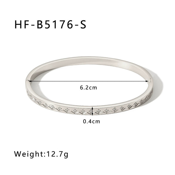 Stainless Steel 18K Gold Plated Electroplated Geometric Diamond Bracelet For Women