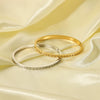 Stainless Steel 18K Gold Plated Electroplated Geometric Diamond Bracelet For Women