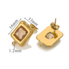 Stainless Steel 18K Gold Plated Electroplated Geometric Square Pendant For Diy Earrings With Inlaid Zircon