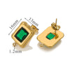 Stainless Steel 18K Gold Plated Electroplated Geometric Square Pendant For Diy Earrings With Inlaid Zircon