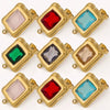 Stainless Steel 18K Gold Plated Electroplated Geometric Square Pendant For Diy Earrings With Inlaid Zircon