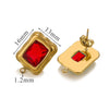Stainless Steel 18K Gold Plated Electroplated Geometric Square Pendant For Diy Earrings With Inlaid Zircon