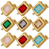Stainless Steel 18K Gold Plated Electroplated Geometric Square Pendant For Diy Earrings With Inlaid Zircon