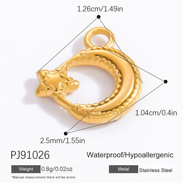 Stainless Steel 18K Gold Plated Jewelry Accessories Sun Love Pendant Bracelet Necklace Handmade