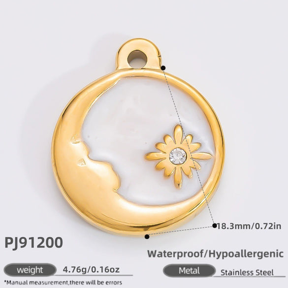 Stainless Steel 18K Gold Plated Jewelry Accessories Sun Love Pendant Bracelet Necklace Handmade