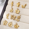 316L Stainless Steel 18K Gold Plated Pendant Jewelry Butterfly Flower Leaf Shape