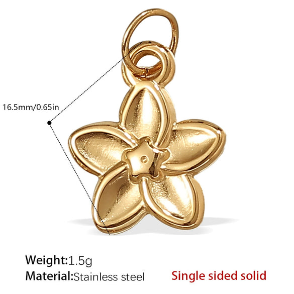 316L Stainless Steel 18K Gold Plated Pendant Jewelry Butterfly Flower Leaf Shape