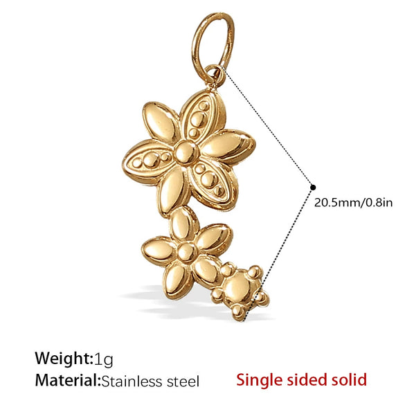316L Stainless Steel 18K Gold Plated Pendant Jewelry Butterfly Flower Leaf Shape