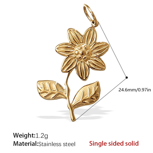 316L Stainless Steel 18K Gold Plated Pendant Jewelry Butterfly Flower Leaf Shape