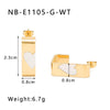 Stainless Steel 18K Gold Plated Rectangular Earrings With Heart Shaped Fritillary Inlay Electroplated