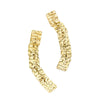 Stainless Steel 18K Gold Plated Square Hammer Pattern Long Tassel Retro Exaggerated Women's Earrings