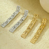 Stainless Steel 18K Gold Plated Square Hammer Pattern Long Tassel Retro Exaggerated Women's Earrings