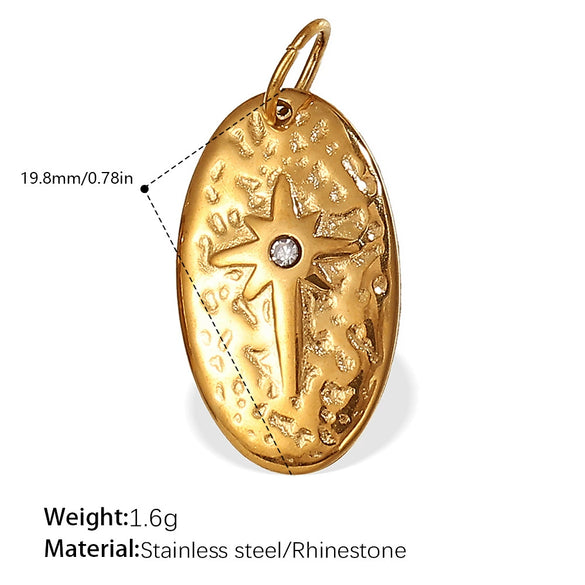 316L Stainless Steel 18K Gold Plated Sun Moon Pendant Jewelry Fashion Necklace For Women