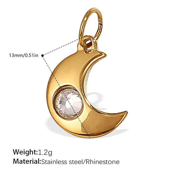 316L Stainless Steel 18K Gold Plated Sun Moon Pendant Jewelry Fashion Necklace For Women