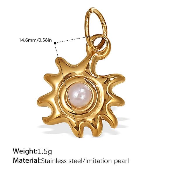 316L Stainless Steel 18K Gold Plated Sun Moon Pendant Jewelry Fashion Necklace For Women