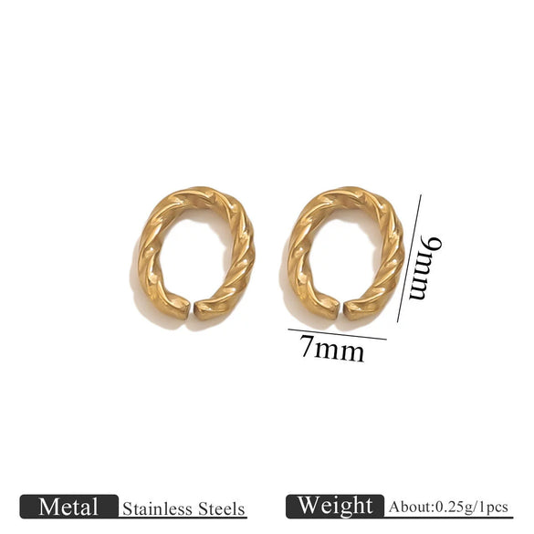 Stainless Steel 18K Gold Plated Twistshaped Ring Diy Jewelry Accessories