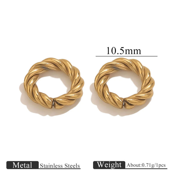 Stainless Steel 18K Gold Plated Twistshaped Ring Diy Jewelry Accessories
