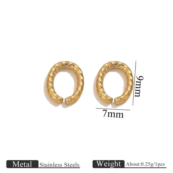 Stainless Steel 18K Gold Plated Twistshaped Ring Diy Jewelry Accessories