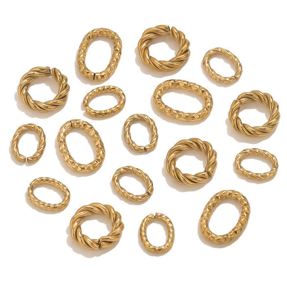 Stainless Steel 18K Gold Plated Twistshaped Ring Diy Jewelry Accessories