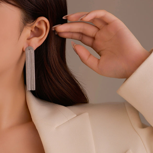 Stainless Steel 18K Gold Plated Vintage Tassel Earrings For Women Electroplated