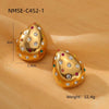 Stainless Steel 18K Gold Plated Women's Drop Earrings Jewelry