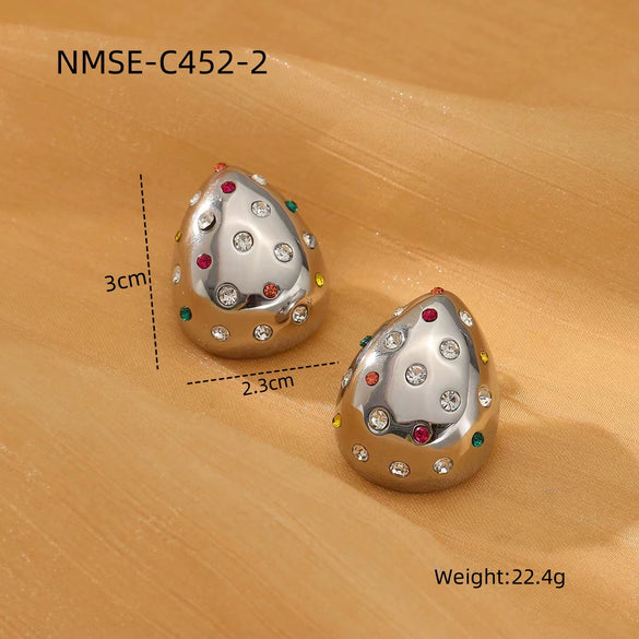 Stainless Steel 18K Gold Plated Women's Drop Earrings Jewelry