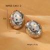 Stainless Steel 18K Gold Plated Women's Drop Earrings Jewelry