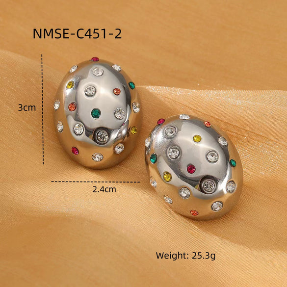 Stainless Steel 18K Gold Plated Women's Drop Earrings Jewelry