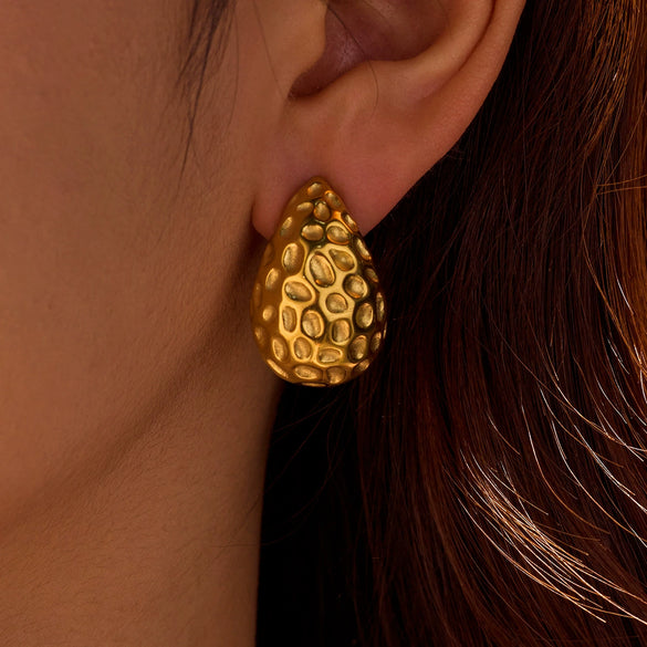 Stainless Steel 18K Gold Plated Women's Drop Earrings Jewelry