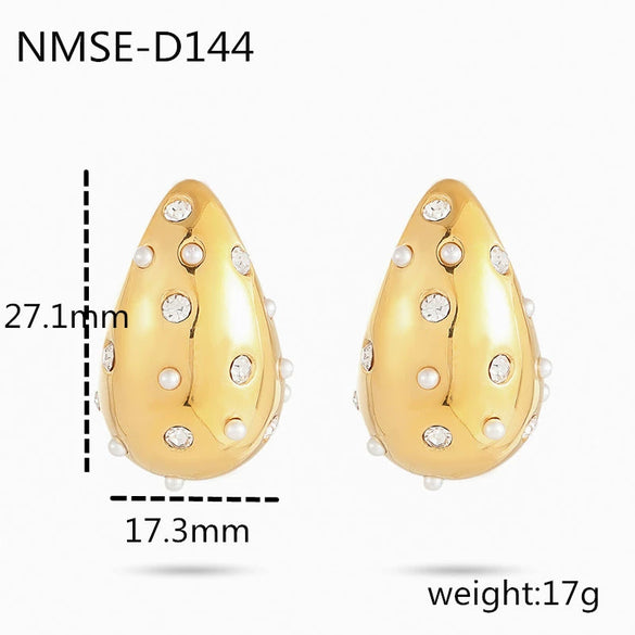 Stainless Steel 18K Gold Plated Women's Drop Earrings Jewelry