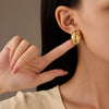 Stainless Steel 18K Gold Plated Women's Drop Earrings Jewelry