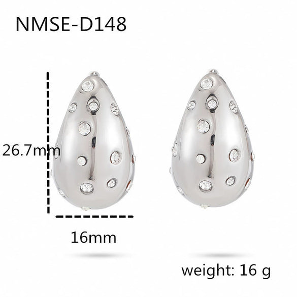 Stainless Steel 18K Gold Plated Women's Drop Earrings Jewelry