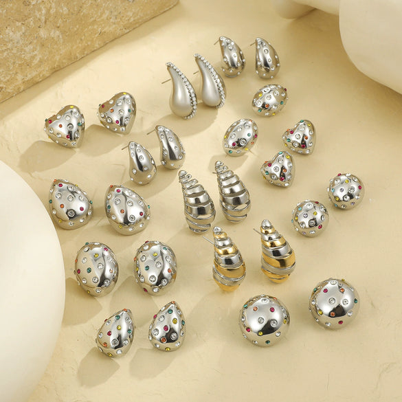 Stainless Steel 18K Gold Plated Women's Drop Earrings Jewelry