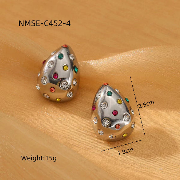 Stainless Steel 18K Gold Plated Women's Drop Earrings Jewelry