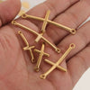 Stainless Steel 18K Gold Vacuum Plated Arc Cross Pendant Jewelry Making For Diy Bracelet And Necklace