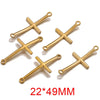 Stainless Steel 18K Gold Vacuum Plated Arc Cross Pendant Jewelry Making For Diy Bracelet And Necklace