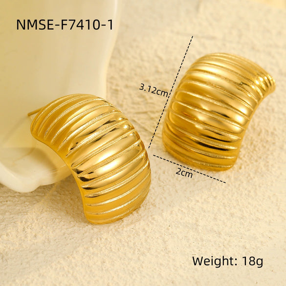 Stainless Steel 18K Gold Vintage Style U Shape Electroplating Women's Earrings