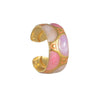 Stainless Steel 18K Goldplated Enamel Geometric Oil Dripping Ring