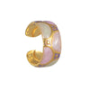 Stainless Steel 18K Goldplated Enamel Geometric Oil Dripping Ring