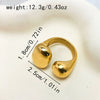 Stainless Steel 18K Goldplated Geometric Open Doubleended Ring Hand Jewelry