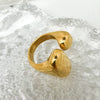 Stainless Steel 18K Goldplated Geometric Open Doubleended Ring Hand Jewelry