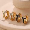 316L Stainless Steel 18K Goldplated Rhinestone Inlaid Earrings Electroplated Fashion Style For Women