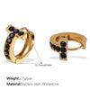 316L Stainless Steel 18K Goldplated Rhinestone Inlaid Earrings Electroplated Fashion Style For Women